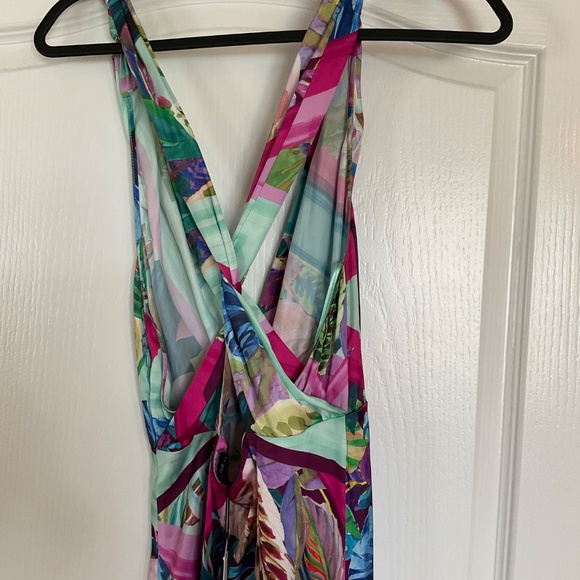 NWT, Zara Tropical Satin Midid Dress, Size Small - Picture 3 of 7